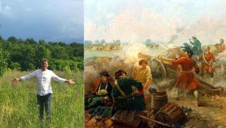 Bilden är monterad. Den historiska bilden kommer från Wikipedia: Unknown author, CC BY-SA 4.0 , via Wikimedia Commons