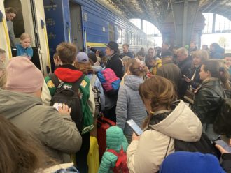 Tågterminal i Ukraina